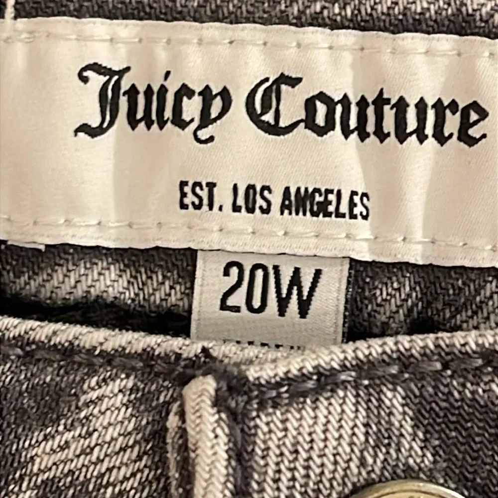 NWT Juicy Couture Venice Straight‎ Leg Jeans Grey Marble Women’s Sz 20W 5 pocket